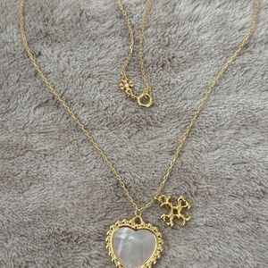 Tory Burch Gold Necklace with Heart Pendant